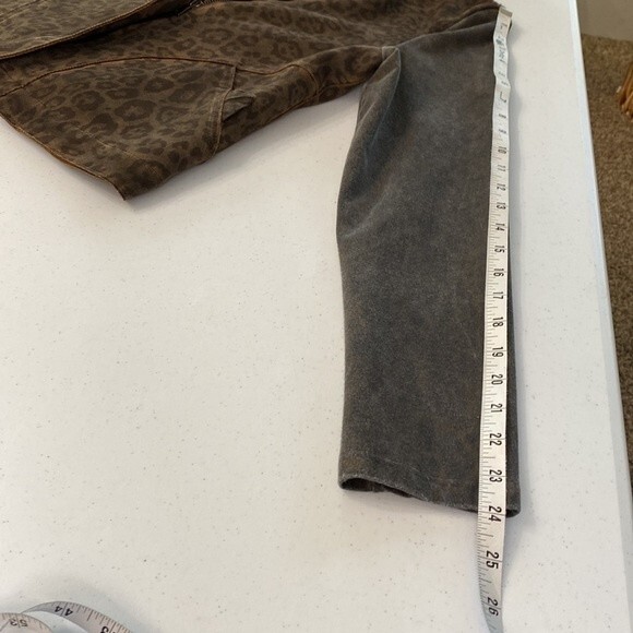 Anthropologie Marrakech Leopard Sherpa Moto Jacket Stretch Baddie Bomber Sheik - Picture 15 of 16